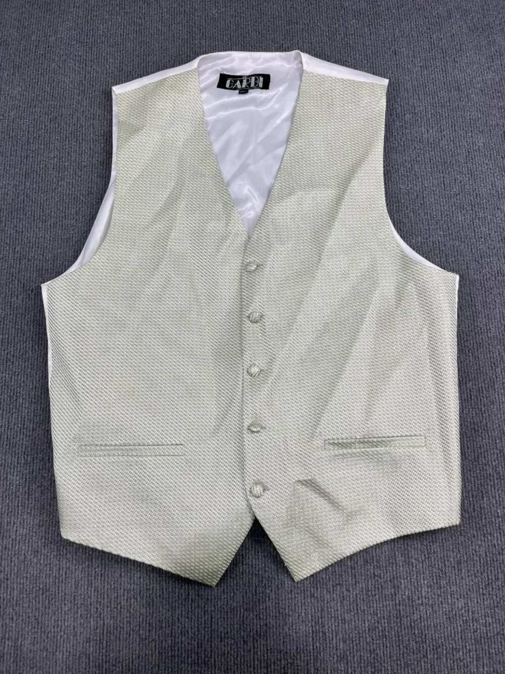 Cardi Collection Mens Silver Textured Formal Vest XLL